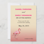 Invitation Plage Flamingo Sauvegarder la date | rose (Dos)