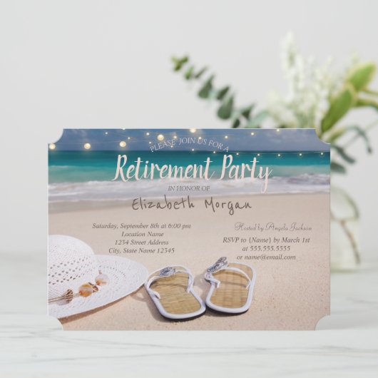 Invitation Plage, Flip flops Retraite (Debout devant)