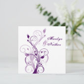 Invitation Plage Florale Blanche Violette Lilac Sq. FAIRE-PAR (Debout devant)