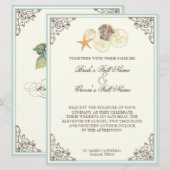 Invitation Plage Florale de coquillages de fleurs d'Hydrangea (Devant / Derrière)