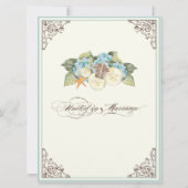 Invitation Plage Florale de coquillages de fleurs d'Hydrangea (Dos)