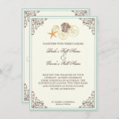 Invitation Plage Florale de coquillages de fleurs d'Hydrangea (Devant / Derrière)