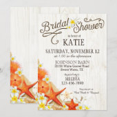 Invitation Plage florale et Fête de la mariée rustique de (Devant / Derrière)