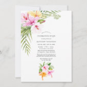 Invitation Plage florale tropicale Célébration de la vie (Devant)