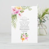 Invitation Plage florale tropicale Célébration de la vie (Debout devant)
