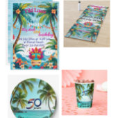 Invitation plage île tropicale tiki luau