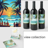 Invitation plage île tropicale tiki luau