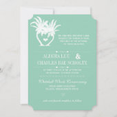 Invitation Plage Jade Green Palm Tree Destination Chalboard (Devant)