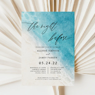 Invitation Plage La Nuit Avant Le Dîner De La Répétition