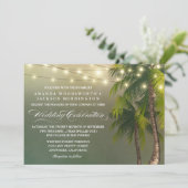 Invitation Plage Lumière Palm Tree Mariage tropical Invitatio (Debout devant)