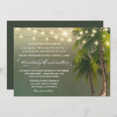 Invitation Plage Lumière Palm Tree Mariage tropical Invitatio (Devant / Derrière)