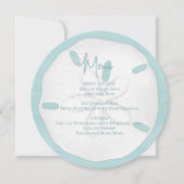 Invitation Plage Mariage Aquarelle Sable Dollar Menu (Devant)