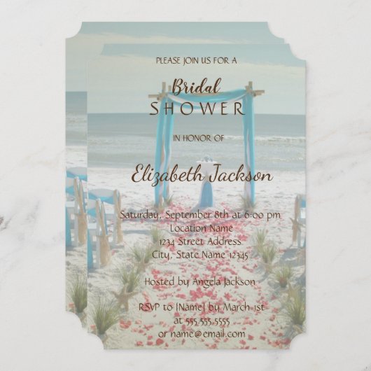 Invitation Plage Mariage Arbor Douche (Devant / Derrière)