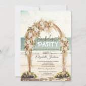 Invitation Plage Mariage Arbor Rose Verre Bachelorette (Devant)