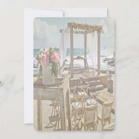 Invitation Plage Mariage Arc Rétro (Dos)