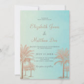 Invitation Plage Mariage Balnéaire / Océanside Palm Trees Mar (Devant)