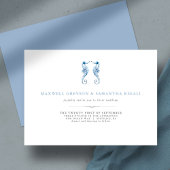 Invitation Plage Mariage bleu Aquarelle Seahorses
