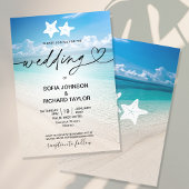 Invitation plage mariage destination étoile tropicale