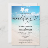 Invitation plage mariage destination étoile tropicale (Devant)