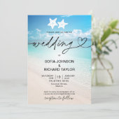 Invitation plage mariage destination étoile tropicale (Debout devant)