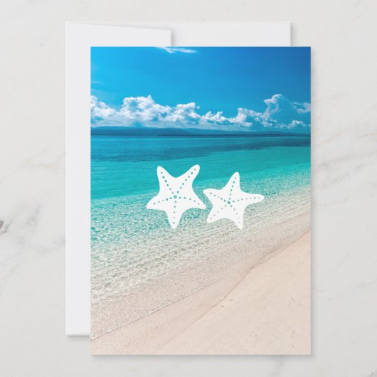 Invitation plage mariage destination étoile tropicale (Dos)