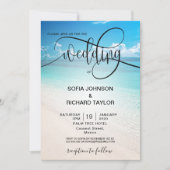 Invitation plage mariage destination tropical été mer (Devant)