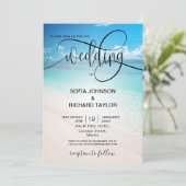 Invitation plage mariage destination tropical été mer (Debout devant)