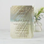 Invitation Plage Mariage Palm Fête des mariées Feuille (Debout devant)