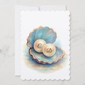 Invitation Plage Mariage Pearls Shell Elégant thème Océan (Dos)