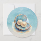 Invitation Plage Mariage Pearls Shell Elégant thème Océan (Dos)