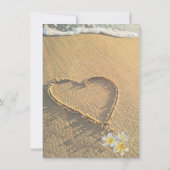 Invitation Plage Mariage Plumeria / Frangipani Sable et mer (Dos)