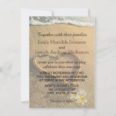 Invitation Plage Mariage Plumeria / Frangipani Sable et mer (Devant)