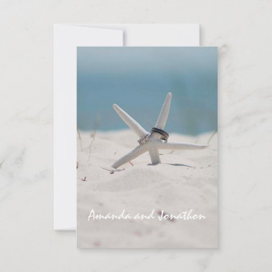 Invitation Plage Mariage table numéro de lieu (Dos)