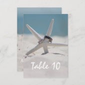 Invitation Plage Mariage table numéro de lieu (Devant / Derrière)