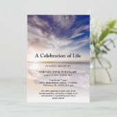 Invitation Plage mer mer Célébration de la vie funéraire (Debout devant)