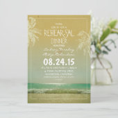 Invitation plage mer vagues & palmiers répétition dîner invit (Debout devant)