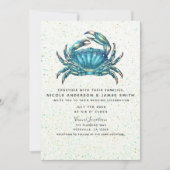 Invitation Plage moderne Crabe bleu Starfish Mariage hippocam (Devant)