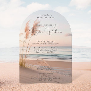 Invitation plage moderne douche nuptiale balnéaire