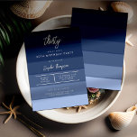 Invitation Plage moderne La marine nautique rayures 30e anniv<br><div class="desc">Un modèle d'invitation à la fête du 30ème anniversaire de plage, côtière ou nautique qui présente une aquarelle peinte abstraite arrière - plan des vagues d'océan bleu profond et de la calligraphie moderne pour le titre : "trente". Classique et élégant, simple et moderne, il est un choix agréable pour un...</div>