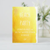 Invitation Plage moderne sable jaune aquarelle (Debout devant)