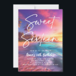 Invitation Plage moderne Sunset Sweet 16<br><div class="desc">Moderne Sunset Sweet 16 Invitation</div>