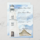 Invitation Plage nautique avec phare (Devant / Derrière)