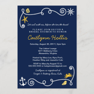 Invitation Plage nautique (choisir la couleur) Nuptiale / Bab