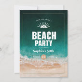 Invitation Plage nautique Océan Eau moderne 50e anniversaire (Devant)