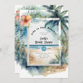 Invitation Plage Océan BABYSHOWER ANNIVERSAIRE MARIAGE (Devant / Derrière)