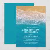 Invitation Plage Océan Balnéaire Destination Nautique Anniver (Devant / Derrière)