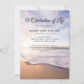 Invitation Plage Océan Célébration de la vie funéraire (Devant)