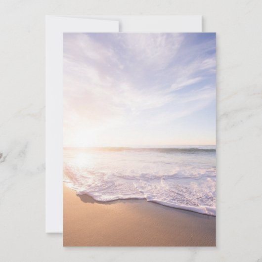 Invitation Plage Océan Célébration de la vie funéraire (Dos)