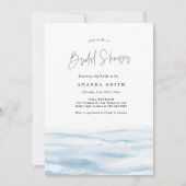 Invitation Plage Océan Côte Dusty Fête des mariées bleue (Devant)