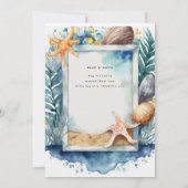 Invitation Plage Océan côtier BABYSHOWER ANNIVERSAIRE MARIAGE (Dos)